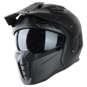 VINZ Kioto Streetfighter helm - Mat Zwart (tweede kansje)