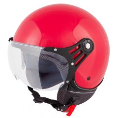 VINZ Stelvio rood jethelm fashionhelm scooterhelm motorhelm vooraanzicht