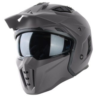 VINZ Kioto Streetfighter helm - Titanium (tweede kansje)