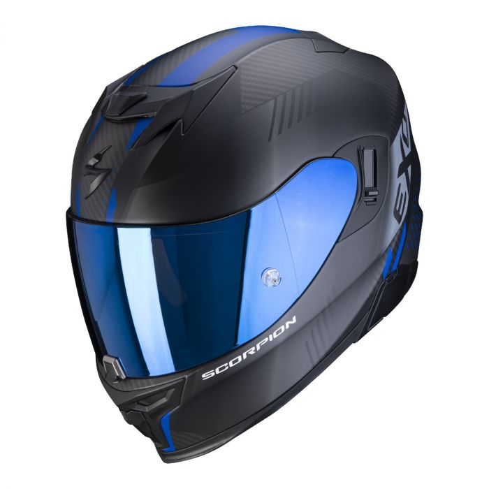 Scorpion EXO-520 Air Laten - Mat Zwart / Blauw