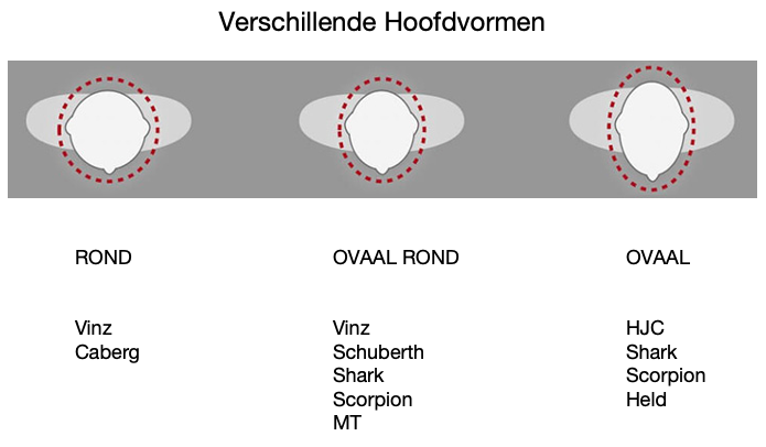 Verschillende hoofdvormen